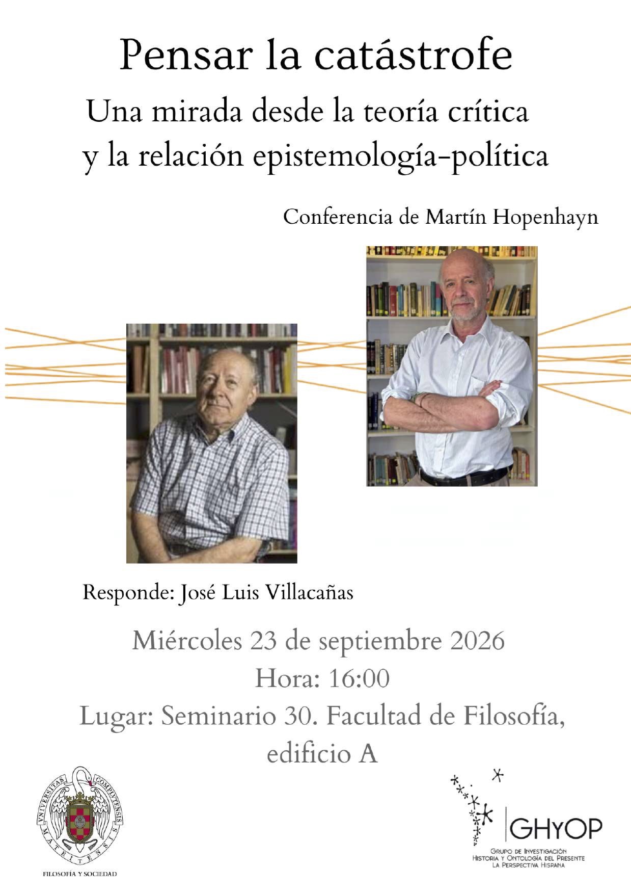 Conferencia de Martín Hopenhayn: «Pensar la catástrofe»